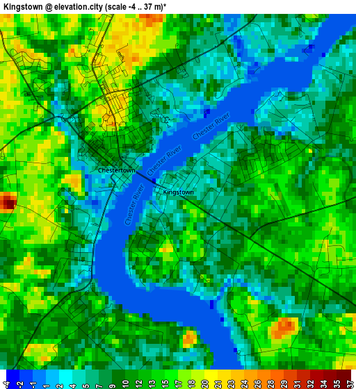 Kingstown elevation map