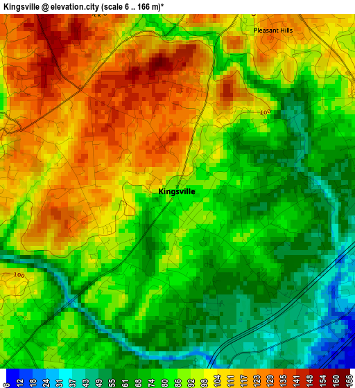 Kingsville elevation map