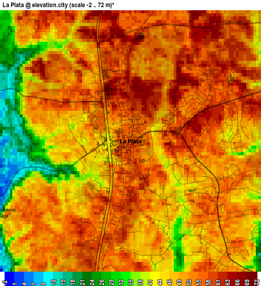 La Plata elevation map