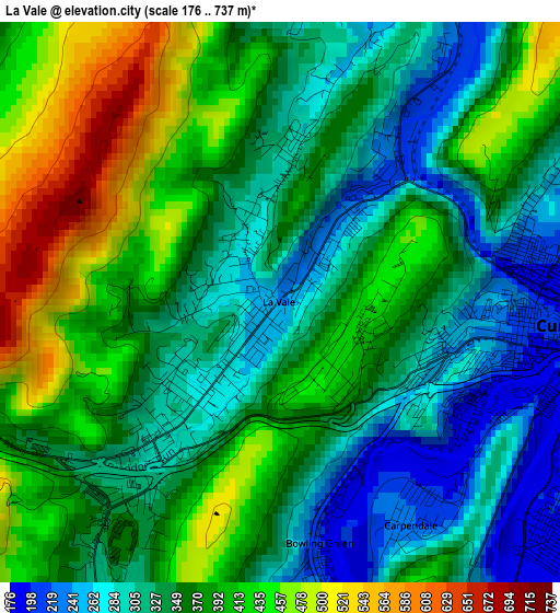 La Vale elevation map