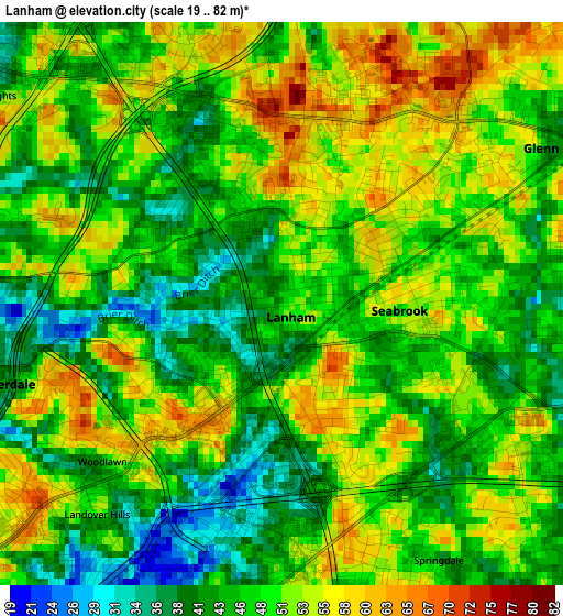 Lanham elevation map