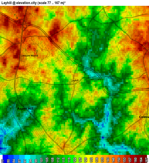 Layhill elevation map