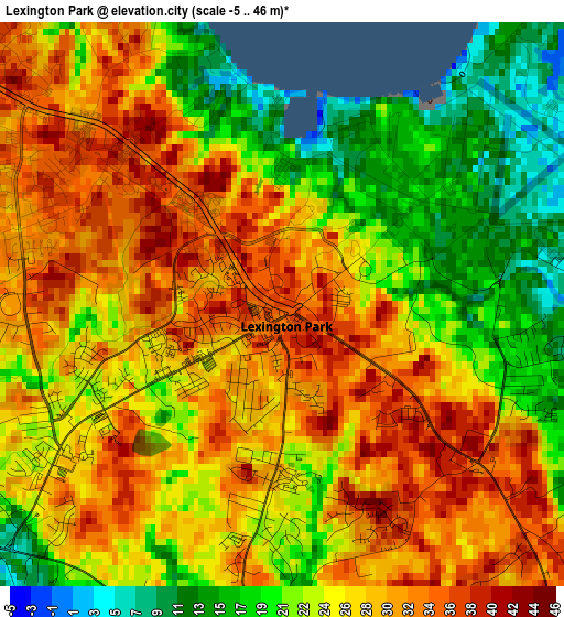 Lexington Park elevation map