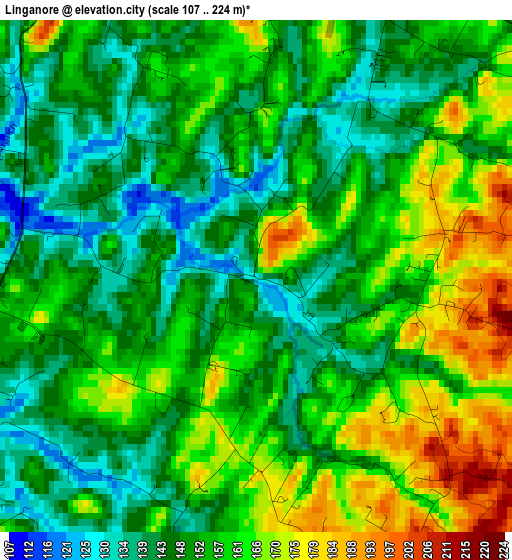 Linganore elevation map