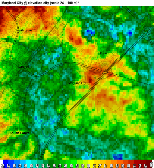 Maryland City elevation map