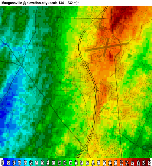 Maugansville elevation map