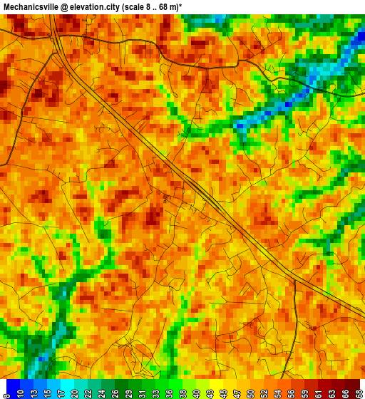 Mechanicsville elevation map