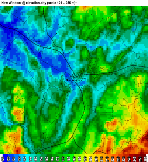 New Windsor elevation map