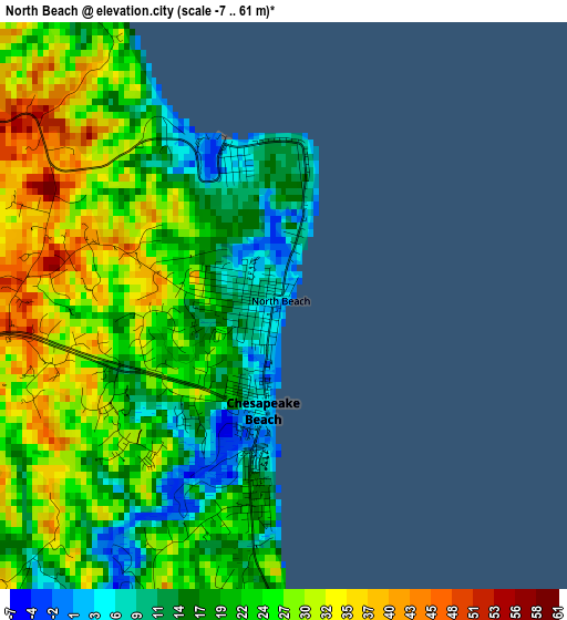 North Beach elevation map