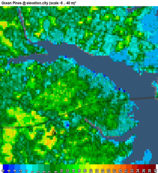 Ocean Pines elevation map