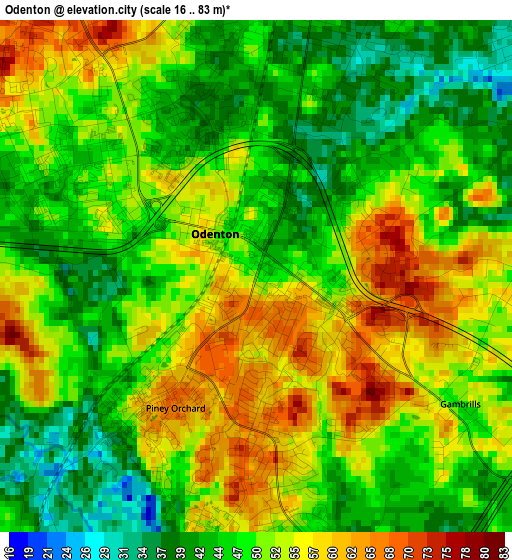 Odenton elevation map