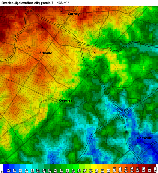 Overlea elevation map