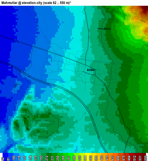 Mahmutlar elevation map