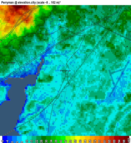 Perryman elevation map