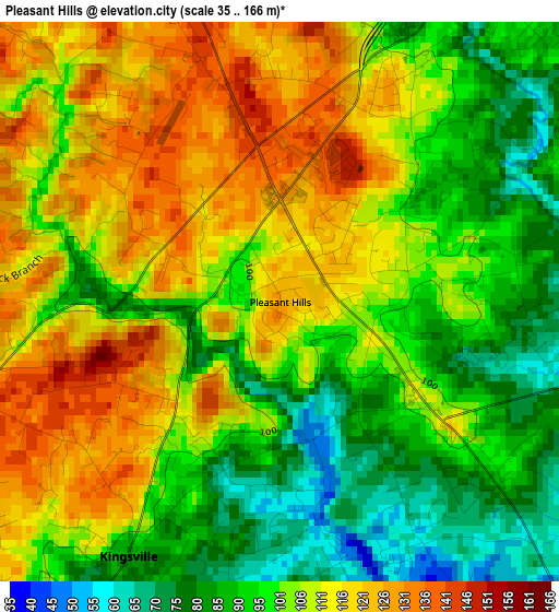 Pleasant Hills elevation map