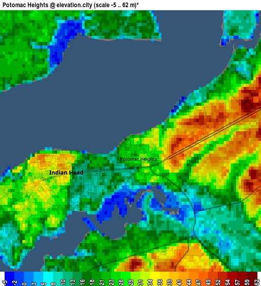 Potomac Heights elevation map