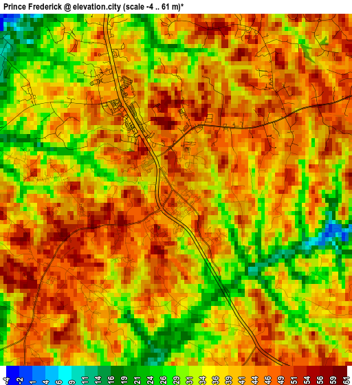 Prince Frederick elevation map