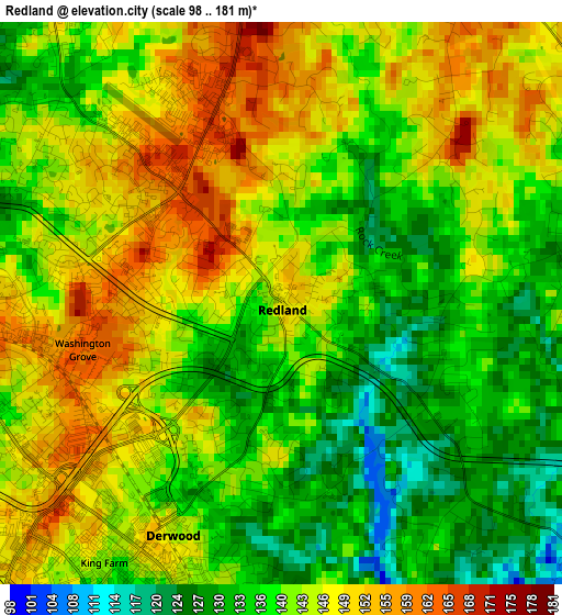 Redland elevation map