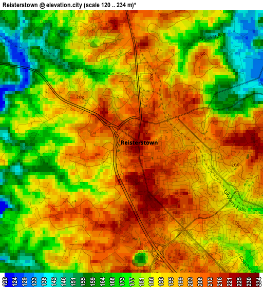 Reisterstown elevation map