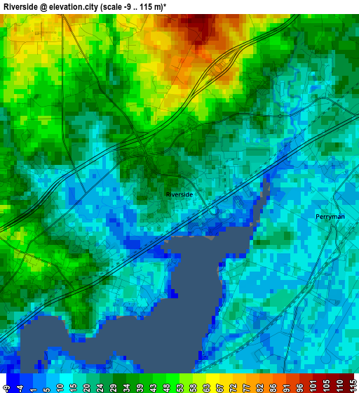 Riverside elevation map