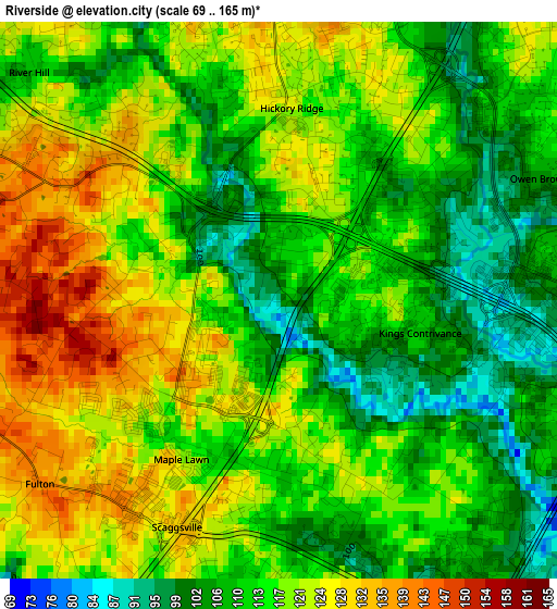 Riverside elevation map