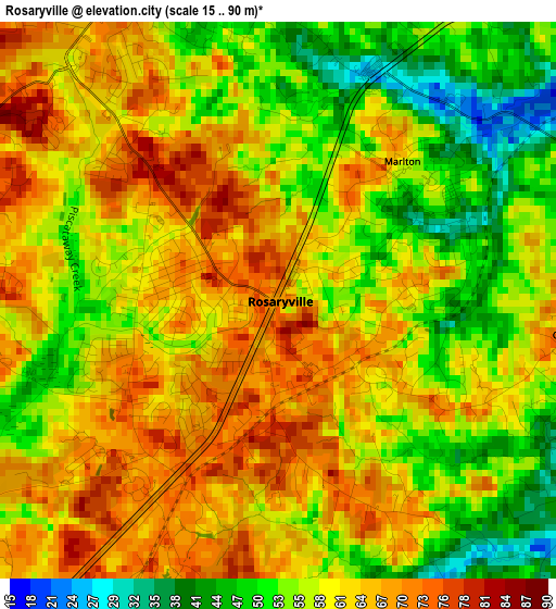 Rosaryville elevation map