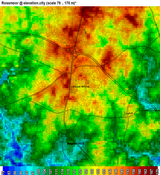 Rossmoor elevation map