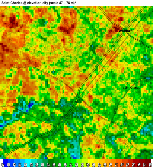 Saint Charles elevation map