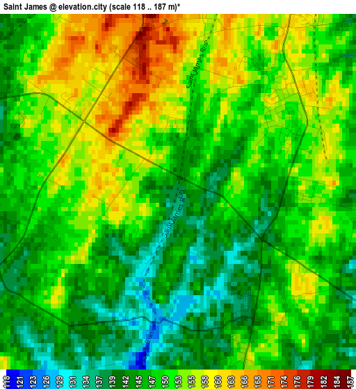 Saint James elevation map