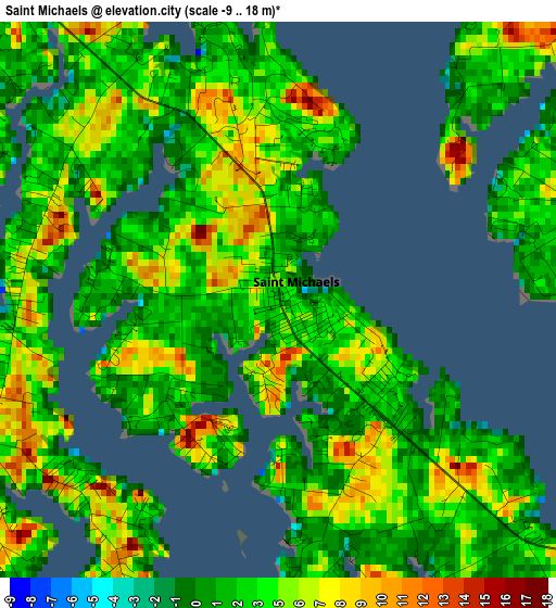 Saint Michaels elevation map