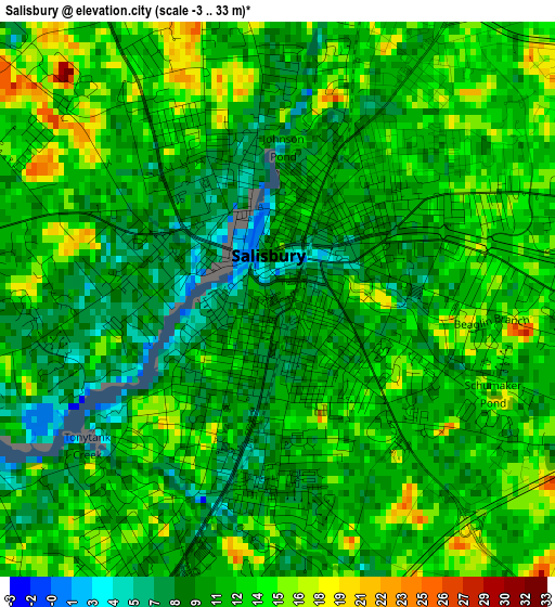 Salisbury elevation map