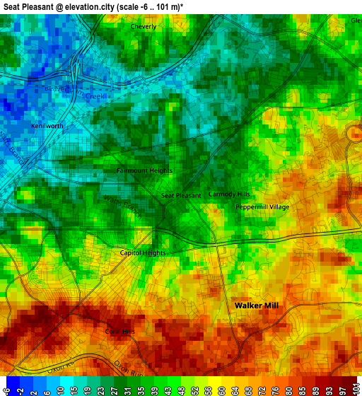 Seat Pleasant elevation map