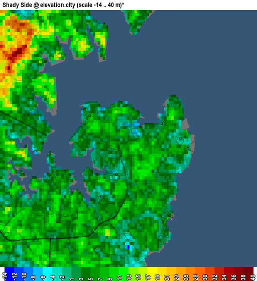 Shady Side elevation map