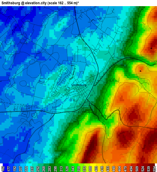 Smithsburg elevation map