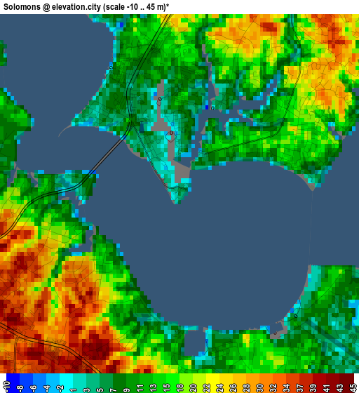 Solomons elevation map