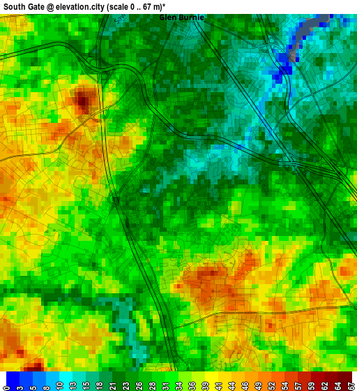 South Gate elevation map