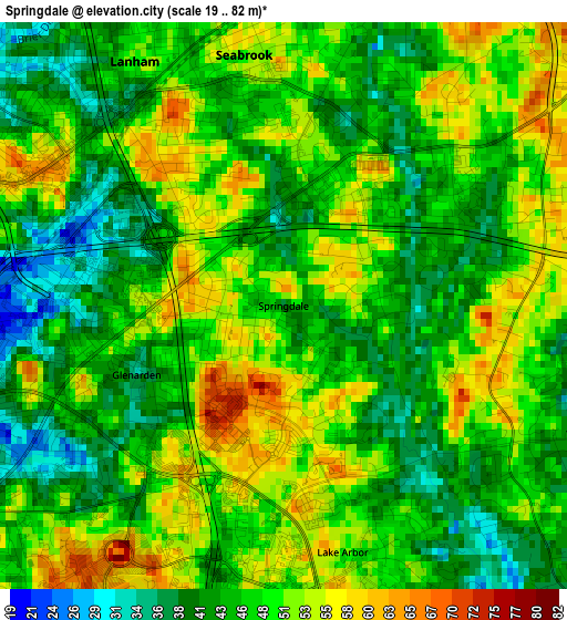 Springdale elevation map