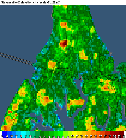 Stevensville elevation map