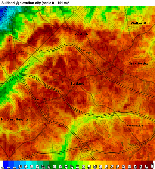 Suitland elevation map