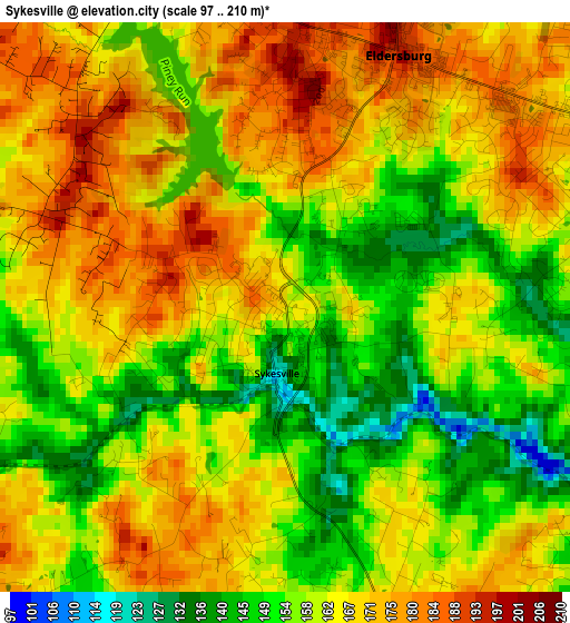 Sykesville elevation map