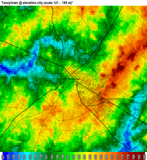 Taneytown elevation map