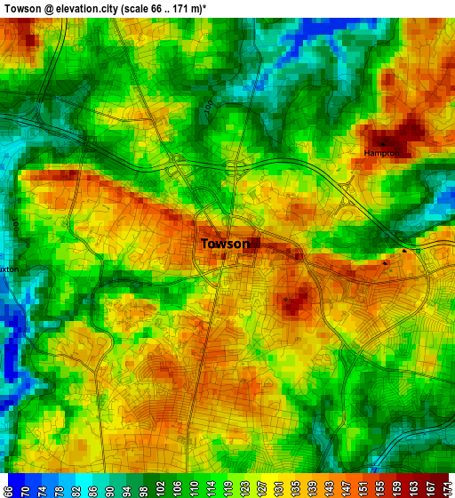 Towson elevation map