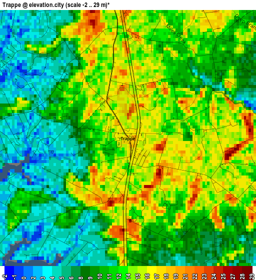 Trappe elevation map