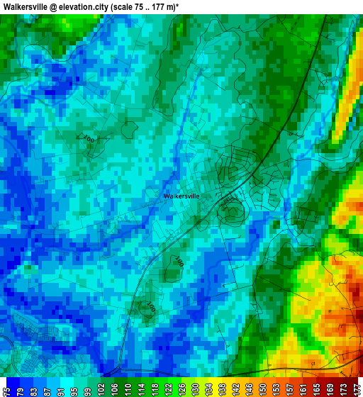 Walkersville elevation map