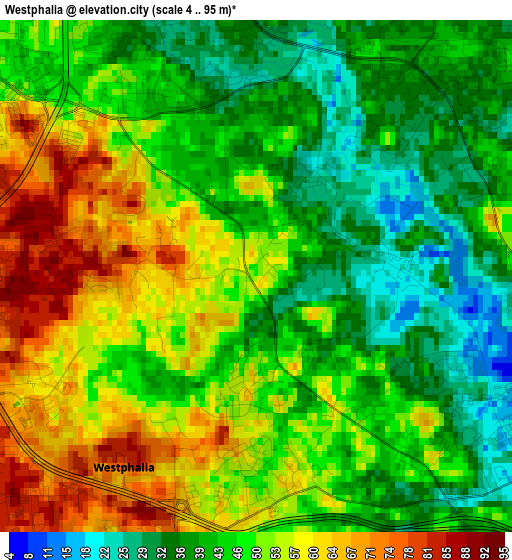 Westphalia elevation map