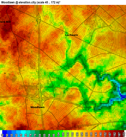 Woodlawn elevation map