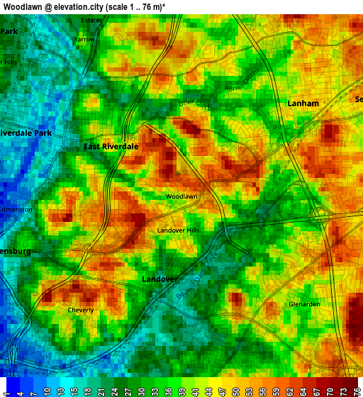 Woodlawn elevation map