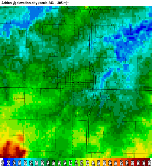 Adrian elevation map