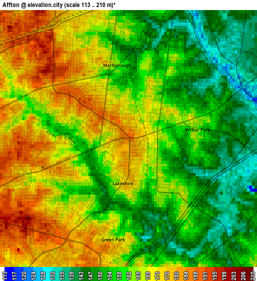 Affton elevation map