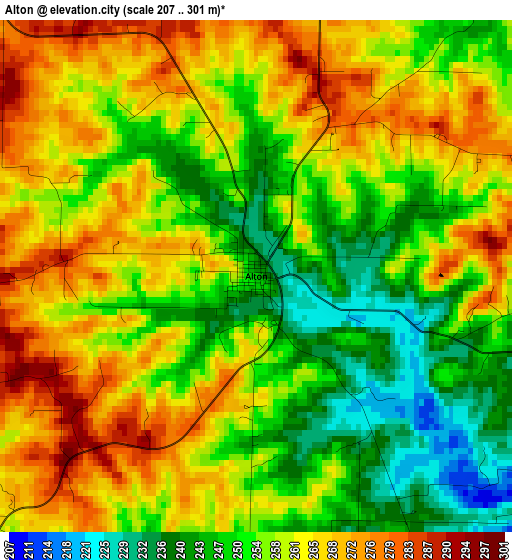 Alton elevation map